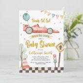 Invitation Baby shower de garçon de course (Debout devant)