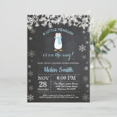Invitation Baby shower de garçon de flocon de neige d'hiver (Debout devant)
