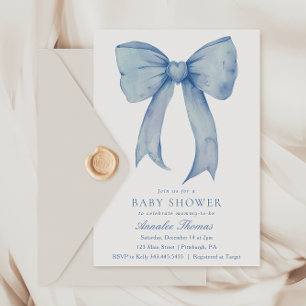 Invitation Baby shower de garçon de la boue bleue aquarelle