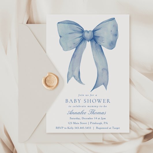 Invitation Baby shower de garçon de la boue bleue aquarelle