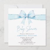 Invitation Baby shower de garçon de la cou bleu mou (Devant)