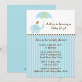 Invitation Baby shower de Garçon de l'éléphant Mod (Devant / Derrière)