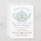 Invitation Baby shower de garçon de Tea Party (Devant)