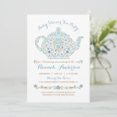 Invitation Baby shower de garçon de Tea Party (Debout devant)