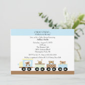 Invitation Baby shower de garçon de train de bébé de Choo (Debout devant)