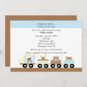 Invitation Baby shower de garçon de train de bébé de Choo (Devant / Derrière)