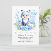 Invitation Baby shower de garçon de Wolf Cub modifiable (Debout devant)