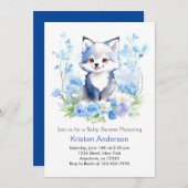 Invitation Baby shower de garçon de Wolf Cub modifiable (Devant / Derrière)