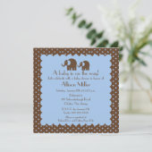 Invitation Baby shower de garçon d'éléphant de maman et de (Debout devant)