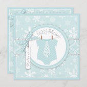 Invitation Baby shower de garçon d'impression de cravate et (Devant / Derrière)