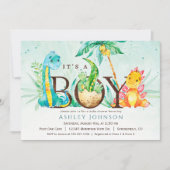 Invitation Baby shower de garçon Dinosaur (Devant)