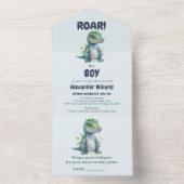 Invitation Baby shower de garçon Dinosaur (À l'intérieur)