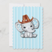 Invitation Baby shower de garçon éléphant Cowboy (Dos)