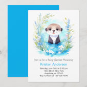 Invitation Baby shower de garçon Fleur sauvage Whimsical Otte (Devant / Derrière)