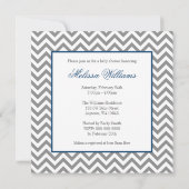 Invitation Baby shower de Garçon gris bleu de la marine moder (Dos)