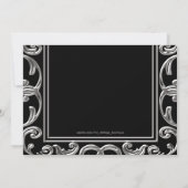 Invitation Baby shower de garçon jumeaux noir, bleu et argent (Dos)