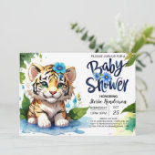 Invitation Baby shower de garçon Jungle Tiger Cub (Debout devant)