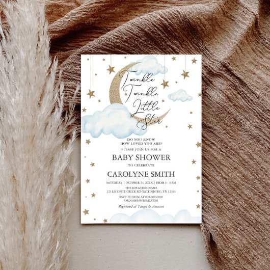 Invitation Baby shower de garçon Little Star Twink