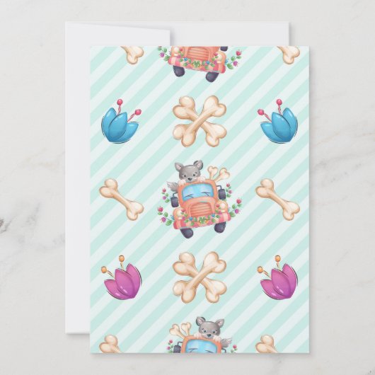 Invitation Baby shower de garçon loup mignon (Dos)