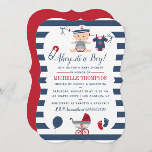 Invitation Baby shower de garçon nautique