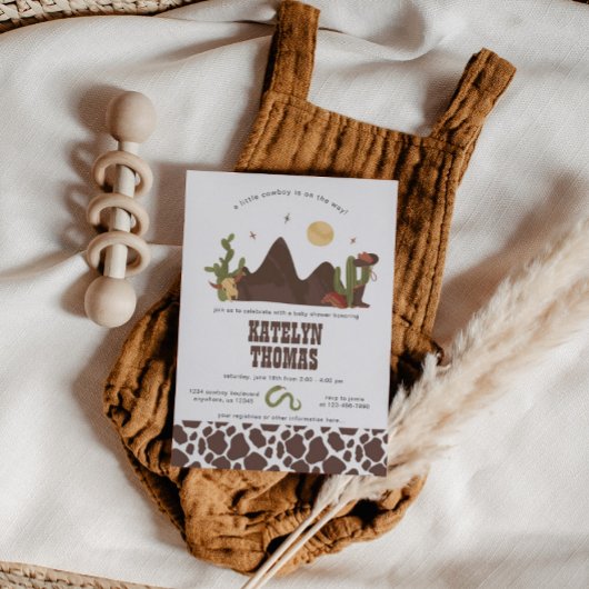 Invitation Baby shower de garçon Occidental Cowboy