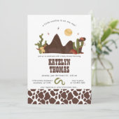 Invitation Baby shower de garçon Occidental Cowboy (Debout devant)
