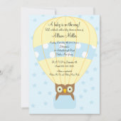 Invitation Baby shower de garçon OWL Ballons à air chaud (Devant)