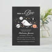 Invitation Baby shower de garçon Peek-A-Boo Hallow (Debout devant)