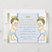 Invitation Baby shower de garçon Prince Twin (Dos)