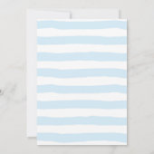 Invitation Baby shower de garçon simple bleu aquarelle rayure (Dos)