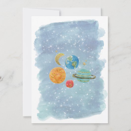 Invitation Baby shower de garçon spatial (Dos)