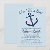 Invitation Baby shower de garçon sur le thème nautique Invita (Devant / Derrière)