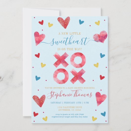 Invitation Baby shower de garçon Valentine Sweetheart (Devant)