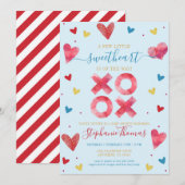 Invitation Baby shower de garçon Valentine Sweetheart (Devant / Derrière)