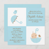 Invitation Baby shower de garçons (Devant / Derrière)