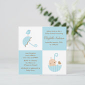 Invitation Baby shower de garçons (Debout devant)