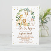 Invitation Baby shower De Garçons De La Jungle Safari (Debout devant)