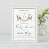 Invitation Baby shower de garçons de Preppy Southern Deer Sag (Debout devant)
