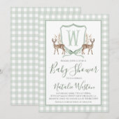 Invitation Baby shower de garçons de Preppy Southern Deer Sag (Devant / Derrière)