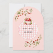 Invitation Baby shower de gâteau à la fraise (Dos)