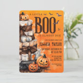 Invitation Baby shower de gâteau de Citrouille presque dû Boo (Debout devant)