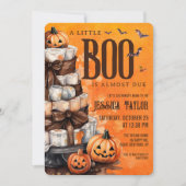Invitation Baby shower de gâteau de Citrouille presque dû Boo (Devant)
