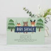 Invitation Baby shower de genre neutre pour les animaux des b (Debout devant)