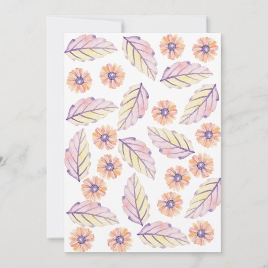 Invitation Baby shower de germe d'aquarelle (Dos)