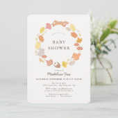 Invitation Baby shower de germes d'animaux de bois (Debout devant)