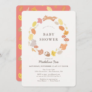 Invitation Baby shower de germes d'animaux de bois