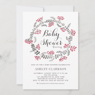 Invitation Baby shower de germes de baies d'hiver