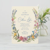 Invitation Baby shower de germes floraux de printemps (Debout devant)