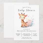 Invitation Baby shower de girafe Boho imprimable (Devant / Derrière)