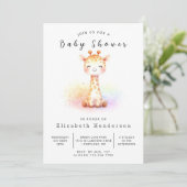Invitation Baby shower de girafe Boho imprimable (Debout devant)